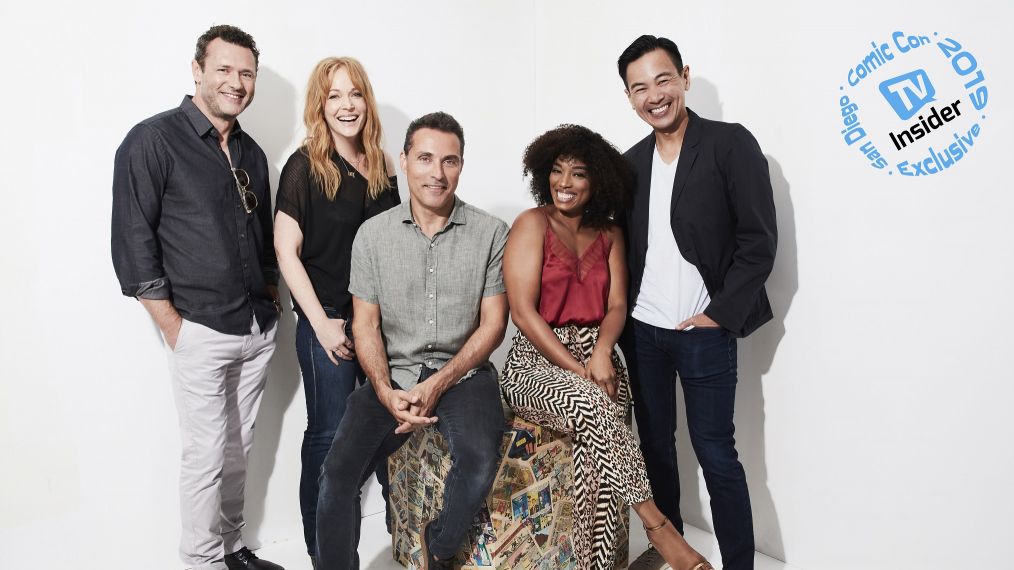 The Man in the High Castle's Jason O'Mara, Chelah Horsdal, Rufus Sewell, Frances Turner, and Joel De La Fuente