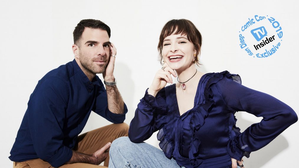 Zachary Quinto and Ashleigh Cummings at Comic-Con 2019