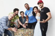 Eric Kripke, Karl Urban, Jack Quaid, Laz Alonso, Karen Fukuhara and Tomer Capone of The Boys