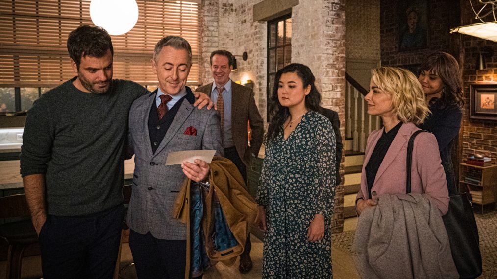 Daniel Ings as Andy, Alan Cumming as Dr. Dylan Reinhart, Danny Mastrogiorgio as Det. Anthony Fucci, Olivia Oguma as Sam, Bojana Novakovic as Det. Lizzie Needham and Sharon Leal as Lt. Jasmine Gooden in Instinct - 'Trust Issues'