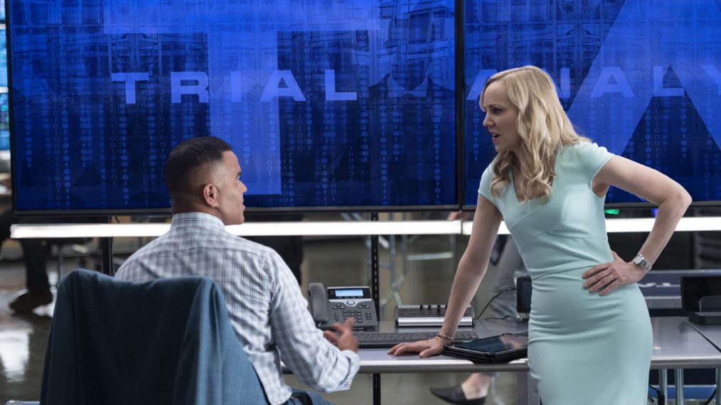 Chris Jackson as Chunk Palmer and Geneva Carr as Marissa Morgan in Bull - 'Labor Days'