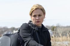 Anna Paquin riding a bicycle in The Affair