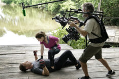 Matthew Davis and Danielle Rose Russell behind the scenes of Legacies