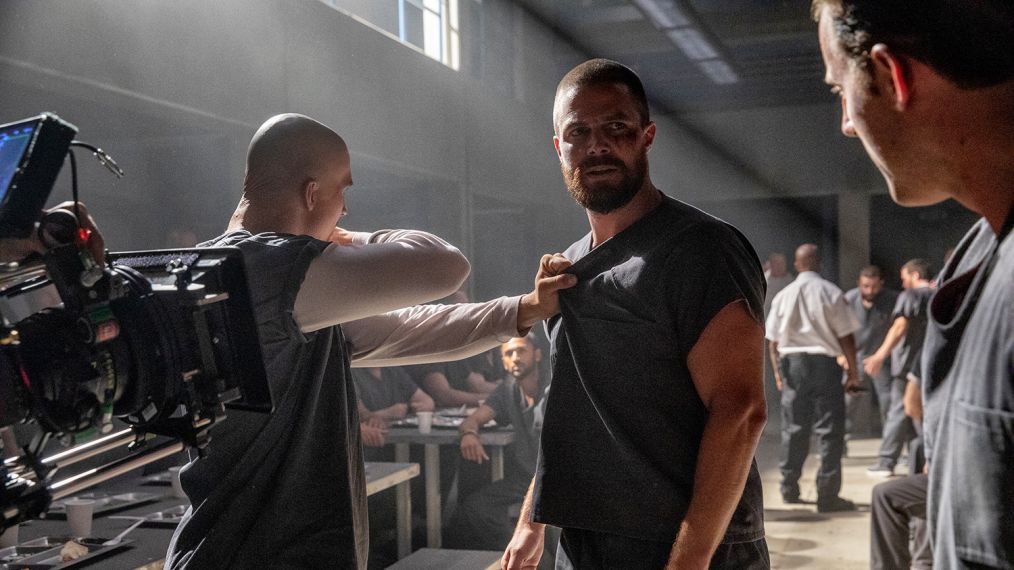 Stephen Amell behind the scenes of Arrow