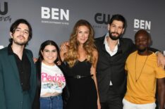 Into the Dark's Morgan Krantz, Brooke Markham, Perry Mattfeld, Casey Deidrick, and Keston John attend the The CW's Summer 2019 TCA Party sponsored