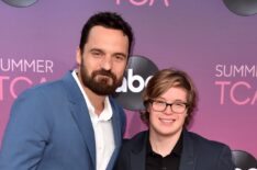 Jake Johnson and Cole Sibus attend ABC's TCA Summer Press Tour Carpet Event