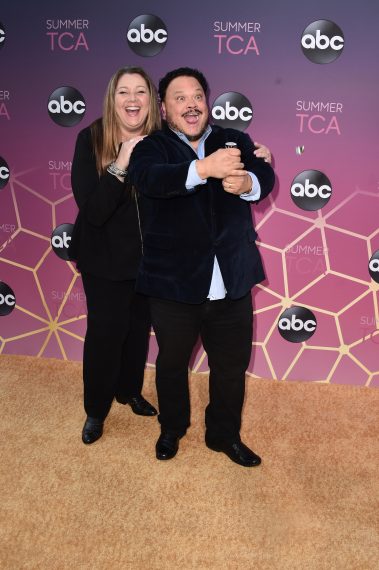 Camryn Manheim and Adrian Martinez attend ABC's TCA Summer Press Tour Carpet Event