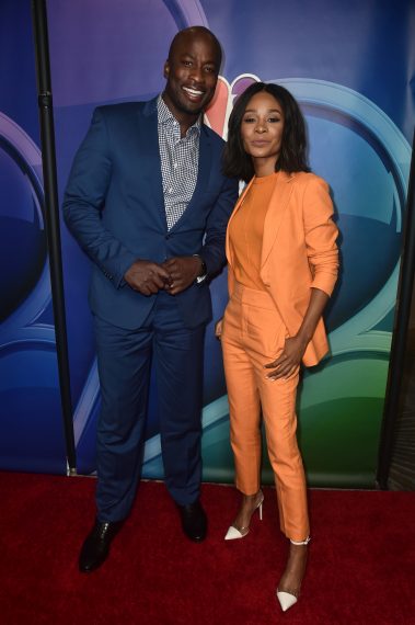 Akbar Gbaja-Biamila and Zuri Hall attend the 2019 TCA NBC Press Tour