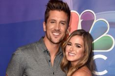 Jordan Rodgers and JoJo Fletcher attend the 2019 TCA NBC Press Tour Carpet