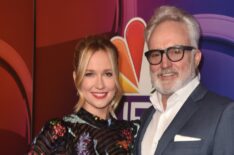 Perfect Harmony's Anna Camp and Bradley Whitford attend the 2019 TCA NBC Press Tour Carpet