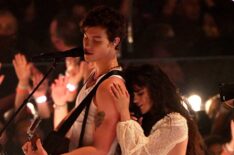 Shawn Mendes and Camila Cabello perform onstage during the 2019 MTV Video Music Awards