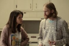 Sonya Cassidy as Liz Dudley, Wyatt Russell as Sean Dud Dudley - Lodge 49 - Season 2