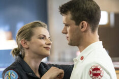 Kara Killmer as Sylvie Brett, Jesse Spencer as Matthew Casey - Chicago Fire - Season 7