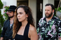 Joseph T. Campos as Boaz Jimenez, Alice Braga as Teresa Mendoza, Ryan O'Nan as King George in Queen of the South - Season 4