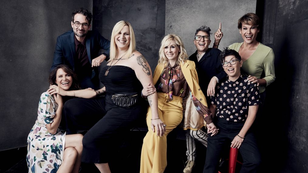 Transparent's Amy Landecker, Jay Duplass, Shakina Nayfack, Judith Light, Jill Soloway, Faith Soloway, and Alexandra Billings at TCA 2019