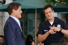 Mark Cuban and Nathan Fillion in The Rookie