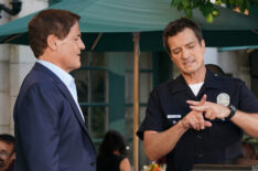 Mark Cuban and Nathan Fillion in The Rookie