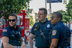 Ryan Guzman, Peter Krause, and Aisha Hinds in the 'Kids Today' season premiere episode of 9-1-1