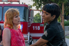Terryn Westbrook and Angela Bassett in the 'Kids Today' season premiere episode of 9-1-1