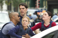 Shemar Moore as Morgan, Thomas Gibson as Hotch, Paget Brewster as Prentiss, and A.J. Cook JJ in Criminal Minds - Hit' / 'Run'