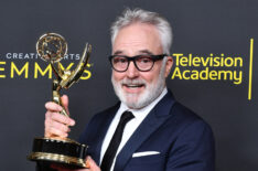 Bradley Whitford poses with the Outstanding Guest Actor in a Drama Series Award for 'The Handmaid's Tale'