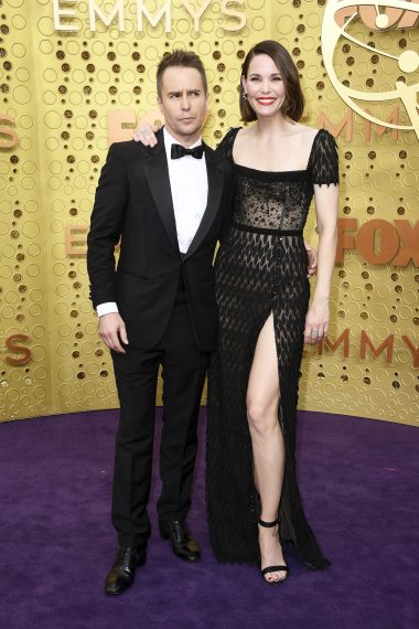 Sam Rockwell and Leslie Bibb attend the 71st Emmy Awards