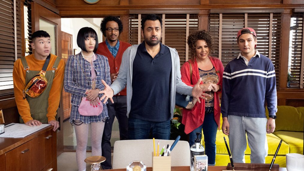 Sunnyside - Season Pilot - Joel Kim Booster as Jun Ho, Poppy Liu as Mei Lin, Samba Schutte as Hakim, Kal Penn as Garrett, Diana Marie Riva as Griselda, Moses Storm as Brady