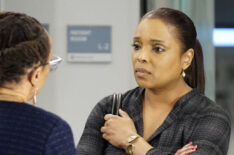 S. Epatha Merkerson as Sharon Goodwin, Marlyne Barrett as Maggie Lockwood in Chicago Med - Season 4 - 'With A Brave Heart'