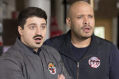 Yuri Sardarov as Brian 'Otis' Zvonecek and Joe Minoso as Joe Cruz - Chicago Fire - Season 7