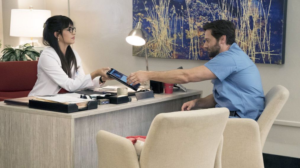 Ana Villafane as Dr. Valentina Castro, Ryan Eggold as Dr. Max Goodwin in New Amsterdam - Season 2 - 'Your Turn'