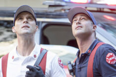 Jesse Spencer as Matthew Casey and Taylor Kinney as Lt. Kelly Severide - Chicago Fire - Season 8 - 'A Real Shot in the Arm'