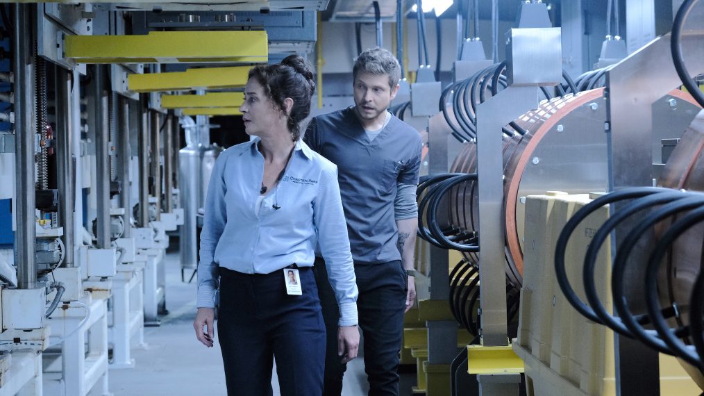 Guest star Moira Kelly and Matt Czuchry in the 'From the Ashes' season premiere episode of The Resident