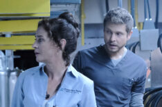 Guest star Moira Kelly and Matt Czuchry in the 'From the Ashes' season premiere episode of The Resident