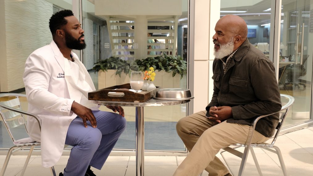 Malcolm-Jamal Warner and guest star David Alan Grier in the 'Flesh of My Flesh' episode of The Resident