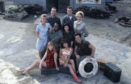 The cast of China Beach - Robert Picardo, Tim Ryan, Nan Woods, Michael Boatman, Dana Delany, Concetta Tomei, Marg Helgenberger, Chloe Webb, Brian Wimmer