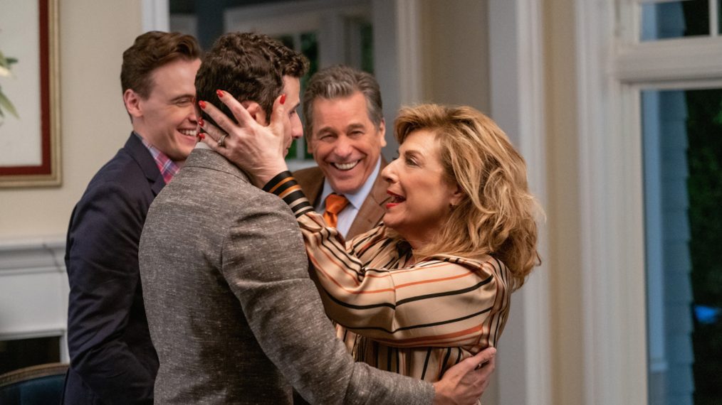 Madame Secretary - 'Killer Robots' - Erich Bergen as Blake Moran, Tim Matheson as Fred Moran, Rob Hartrampf, Tim Matheson as Fred Moran and Caroline Aaron as Edie Moran