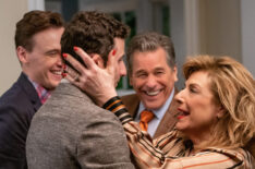 Madame Secretary - 'Killer Robots' - Erich Bergen as Blake Moran, Tim Matheson as Fred Moran, Rob Hartrampf, Tim Matheson as Fred Moran and Caroline Aaron as Edie Moran