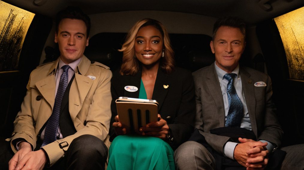 Erich Bergen as Blake Moran, Patina Miller as Daisy Grant, and Tim Daly as Henry McCord in Madam Secretary - 'Daisy'