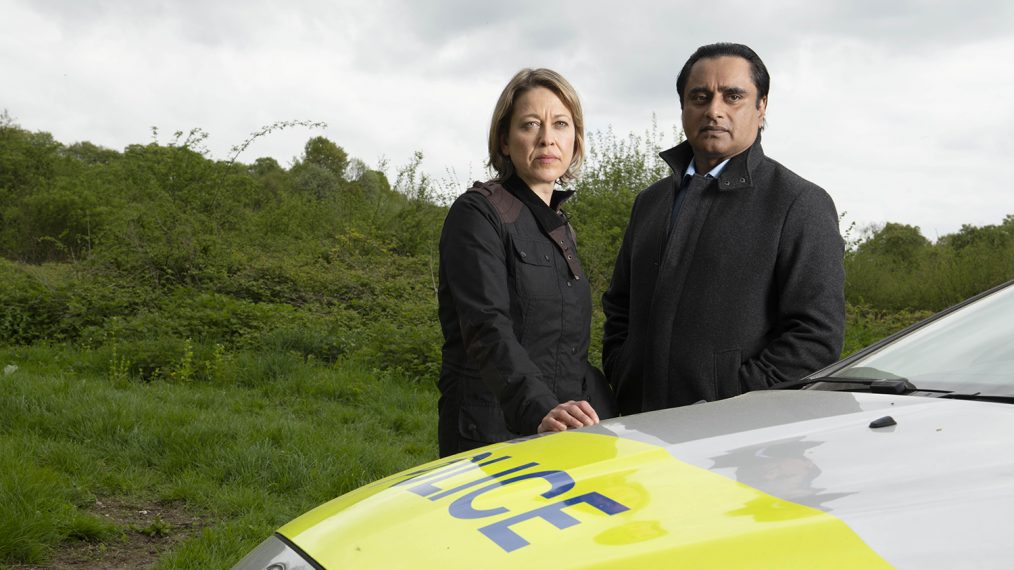 Nicola Walker as Cassie Stuart and Sanjeev Bhaskar as Sunny Khan in Unforgotten - Season 3