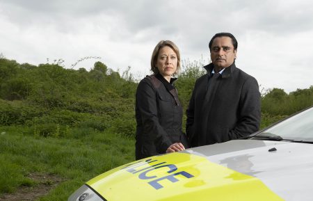 Nicola Walker as Cassie Stuart and Sanjeev Bhaskar as Sunny Khan in Unforgotten - Season 3