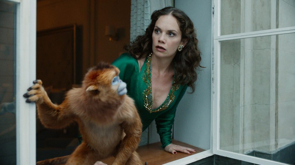 His Dark Materials - Ruth Wilson with a monkey