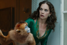 His Dark Materials - Ruth Wilson with a monkey