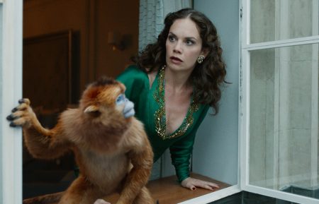 His Dark Materials - Ruth Wilson with a monkey