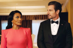 Kron Moore as Victoria Franklin and Ed Quinn as Hunter Franklin in The Oval