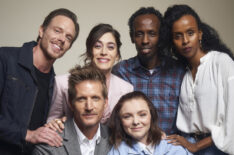 Bill Skarsgård, Paul Sparks, Lizzy Caplan, Elsie Fisher, Barkhad Abdi, and Yusra Warsama of Castle Rock at 2019 New York Comic Con - TV Guide Magazine Portraits