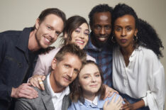 Bill Skarsgård, Paul Sparks, Lizzy Caplan, Elsie Fisher, Barkhad Abdi, and Yusra Warsama of Castle Rock at 2019 New York Comic Con - TV Guide Magazine Portraits