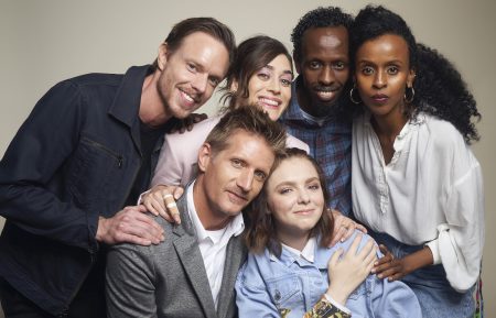 Bill Skarsgård, Paul Sparks, Lizzy Caplan, Elsie Fisher, Barkhad Abdi, and Yusra Warsama of Castle Rock at 2019 New York Comic Con - TV Guide Magazine Portraits