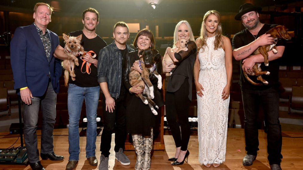 Bo Seger, Easton Corbin, Hunter Hayes, Deb Fair, Michelle Vicary, Jillian Cardarelli, Lee Brice attend the Love of Dogs Benefit Concert