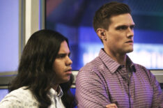 Carlos Valdes as Cisco Ramon and Hartley Sawyer as Dibney