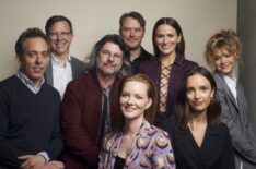 2019 New York Comic Con Portraits for TV Guide Magazine - Ben Nedivi, Matt Wolpert, Ronald D. Moore, Michael Dorman, Wrenn Schmidt, Shantel VanSanten, Jodi Balfour and Sarah Jones